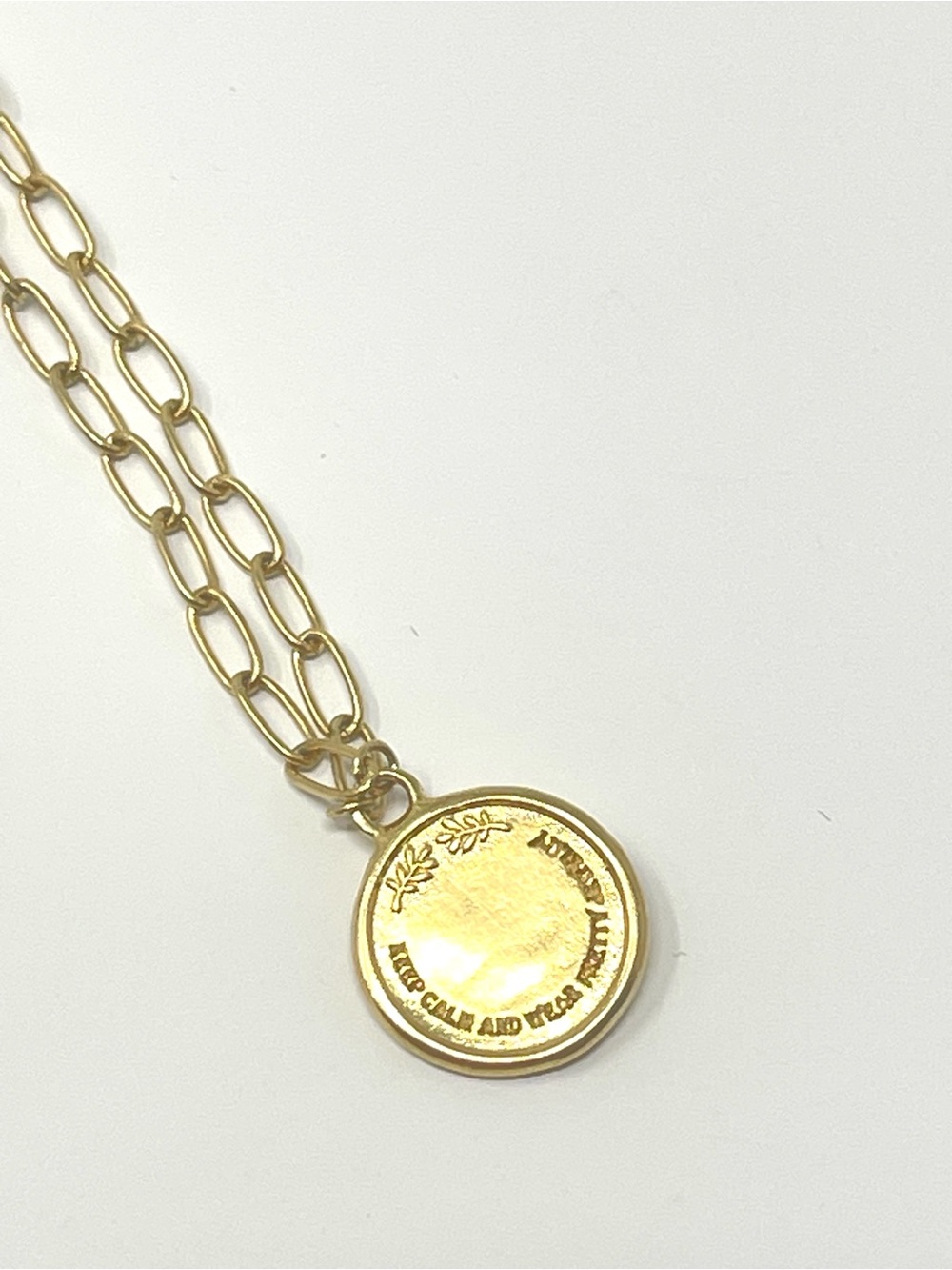 New Anthropologie x Tai Gold Link Coin Pendant Necklace - Picture 3 of 5